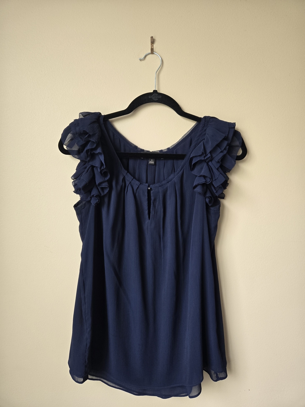 Banana Republic Navy Ruffle Sleeve Camisole